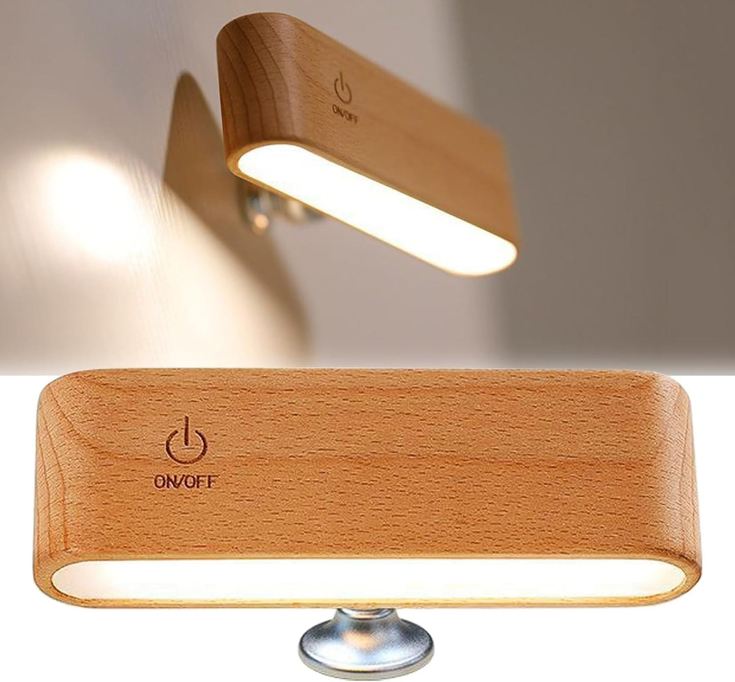 Rechargeable 360° Rotating Solid Wood Magnetic Night Light - use PICKDBEST10 (10% off)