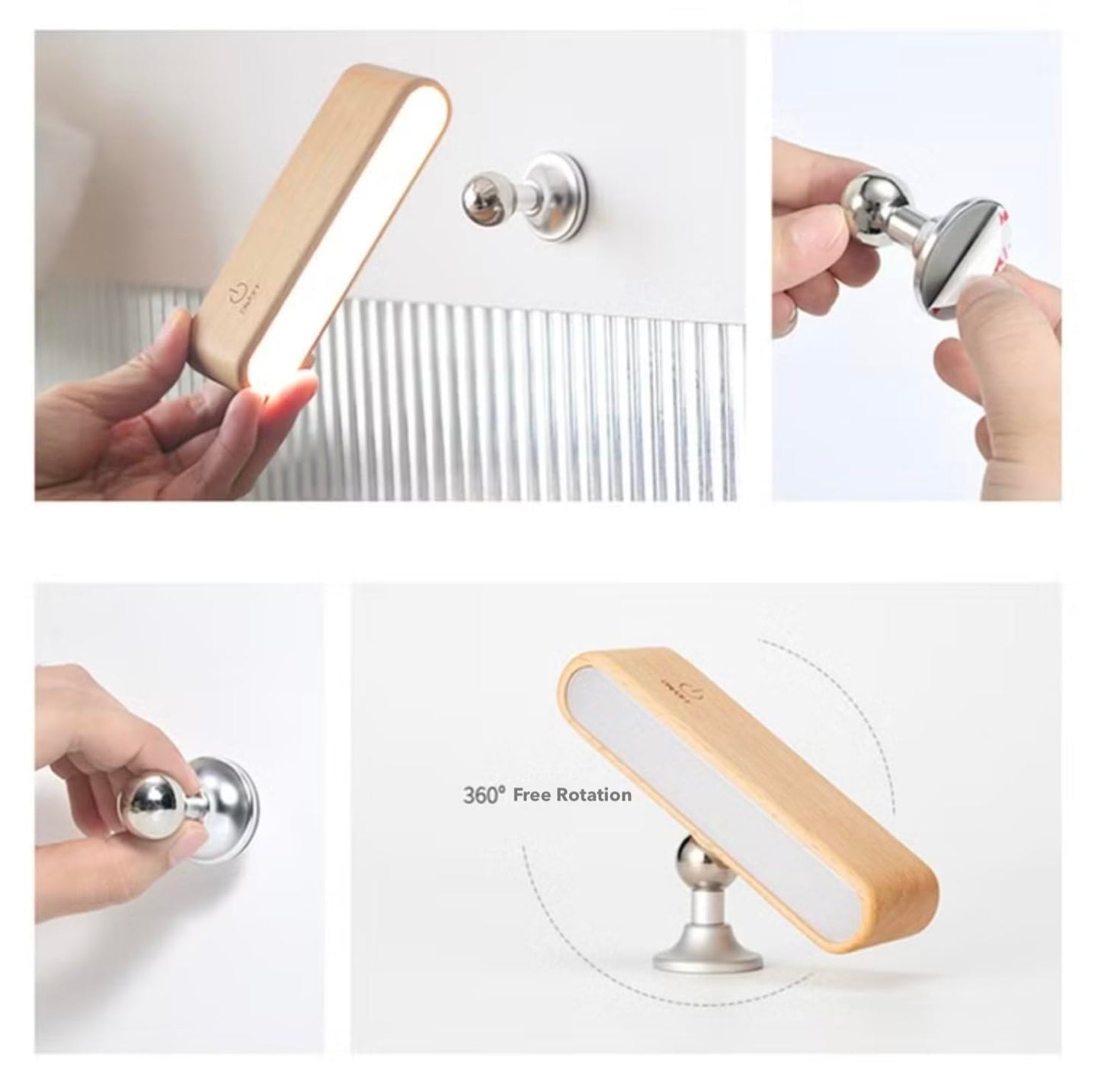 Rechargeable 360° Rotating Solid Wood Magnetic Night Light - use PICKDBEST10 (10% off)