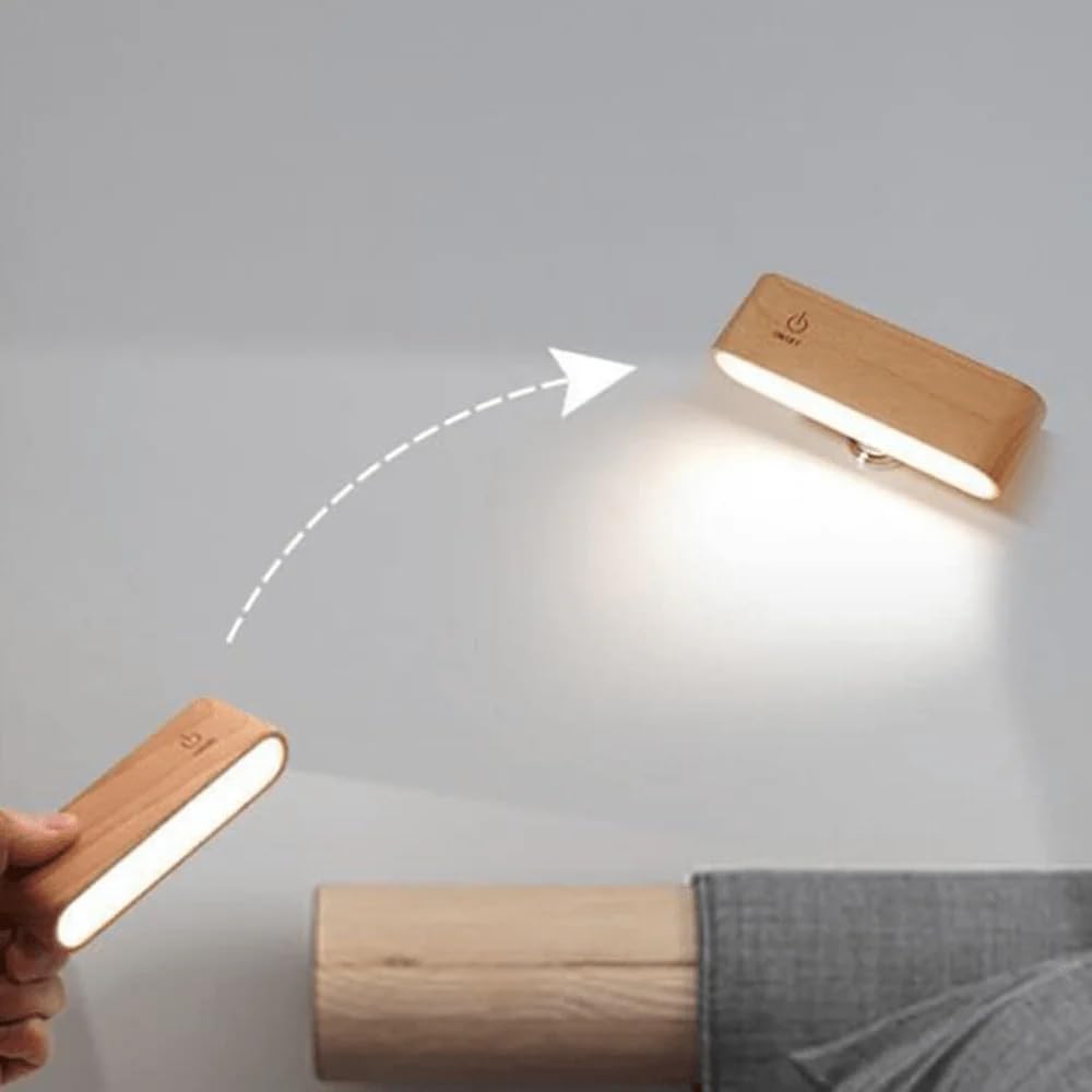Rechargeable 360° Rotating Solid Wood Magnetic Night Light - use PICKDBEST10 (10% off)